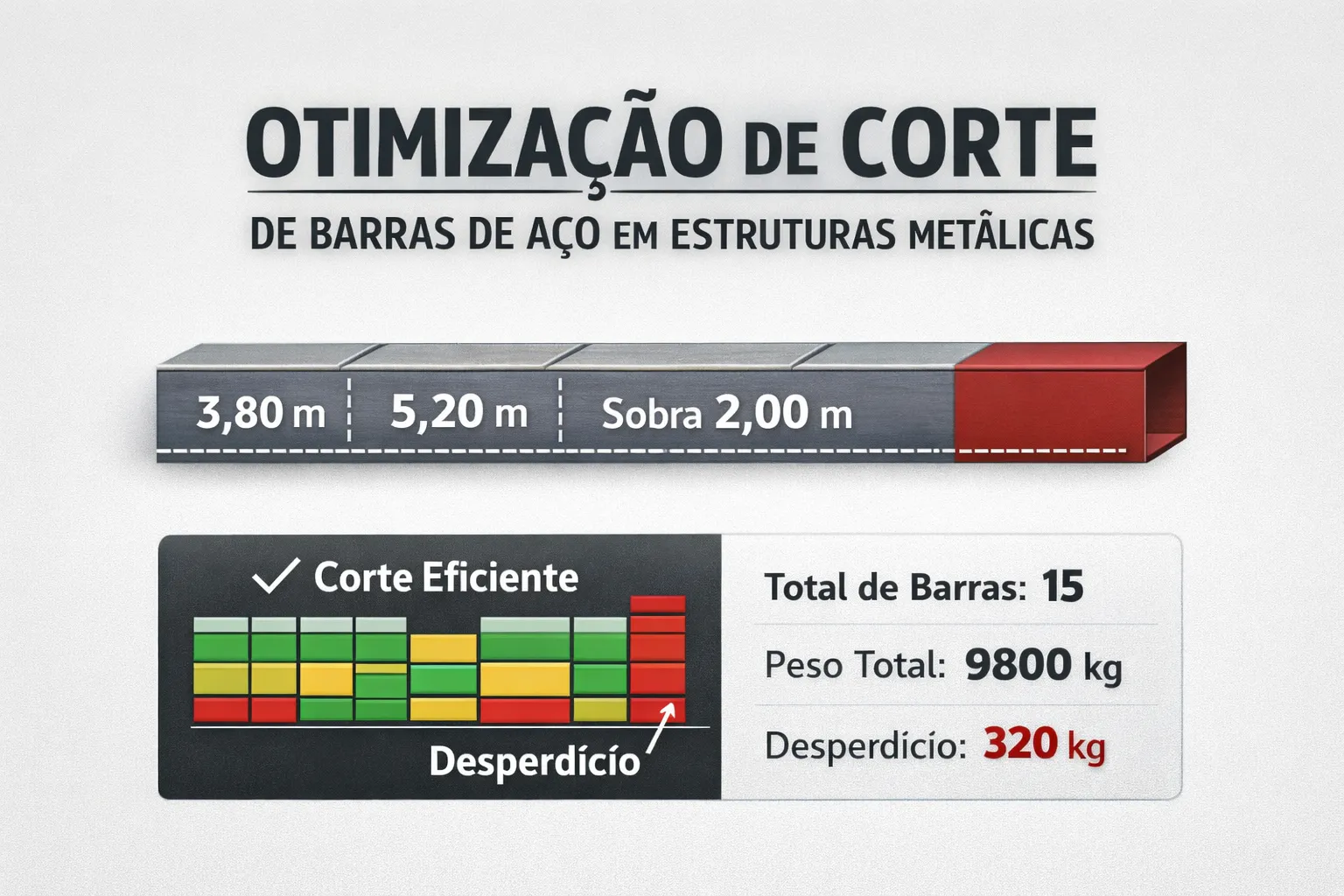 Otimização do corte de barras de aço em estruturas metálicas: fundamentos, aplicação e limitações
