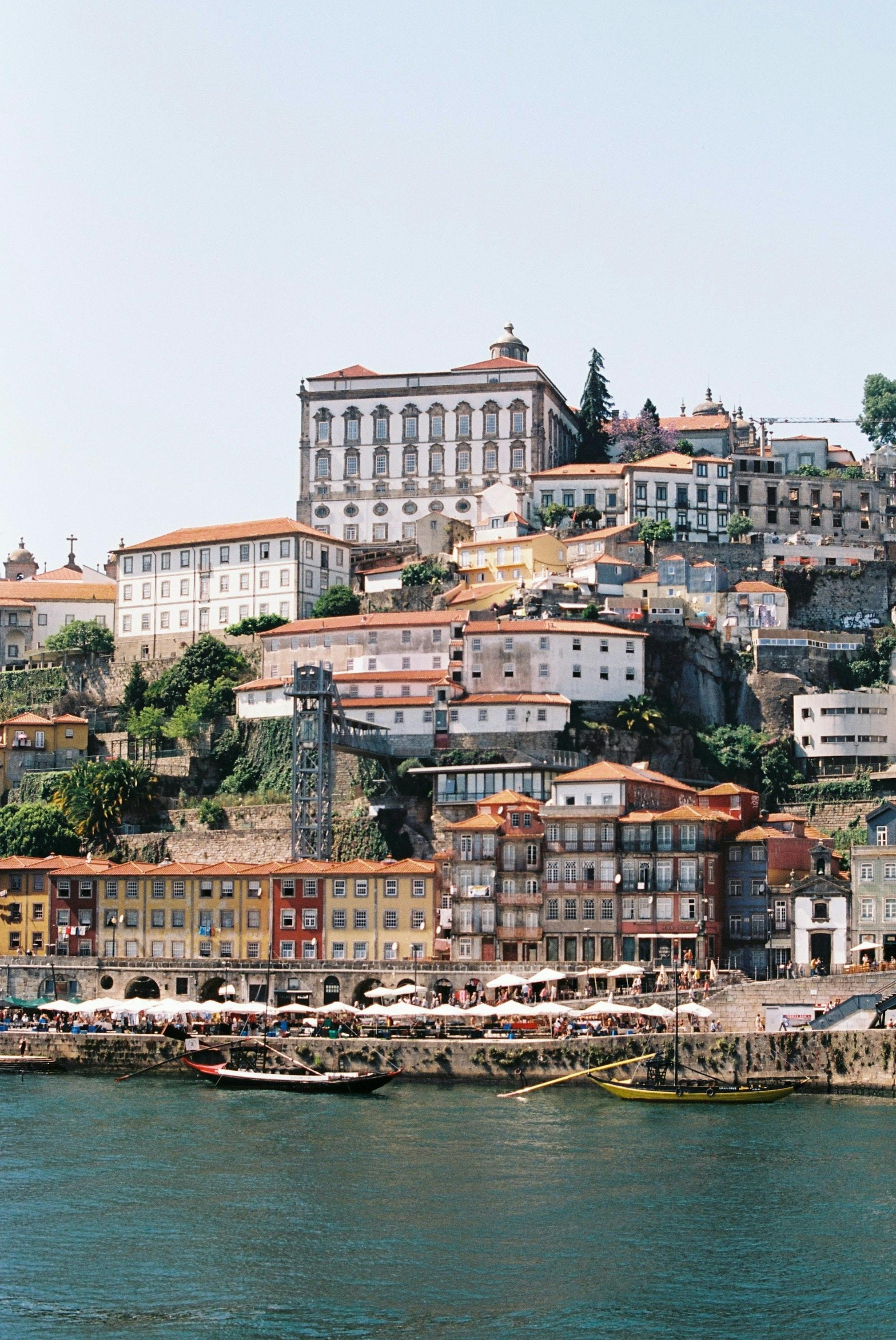 View of Porto's houses and coastline