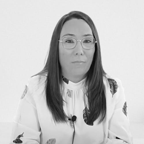Black and White photo of Maria Eugenia Perez Matey, Lawyer