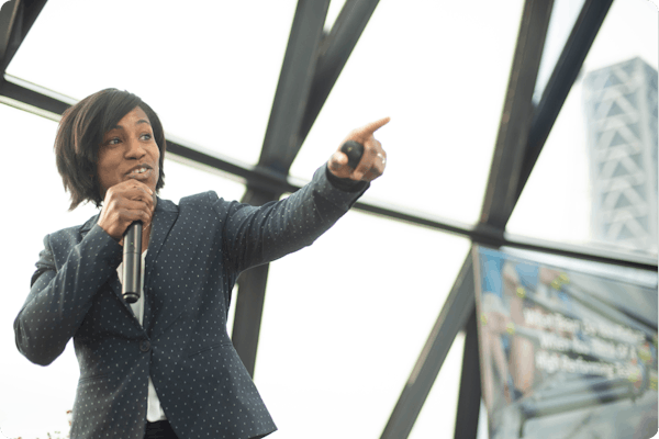 The lovely Maggie Alphonsi MBE, England Rugby World Cup Winner, commentator, columnist and speaker gave the packed out room a truly inspiring talk on her career...