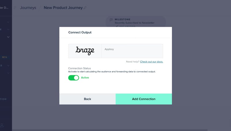 braze integration setup screen