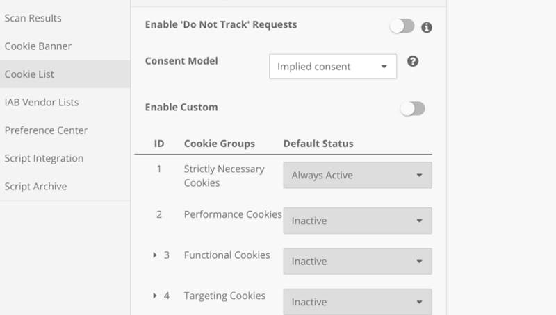 Managing Cookie Compliance Using OneTrust Cookie Consent