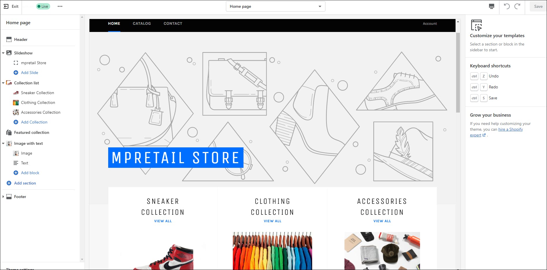 Example Shopify theme