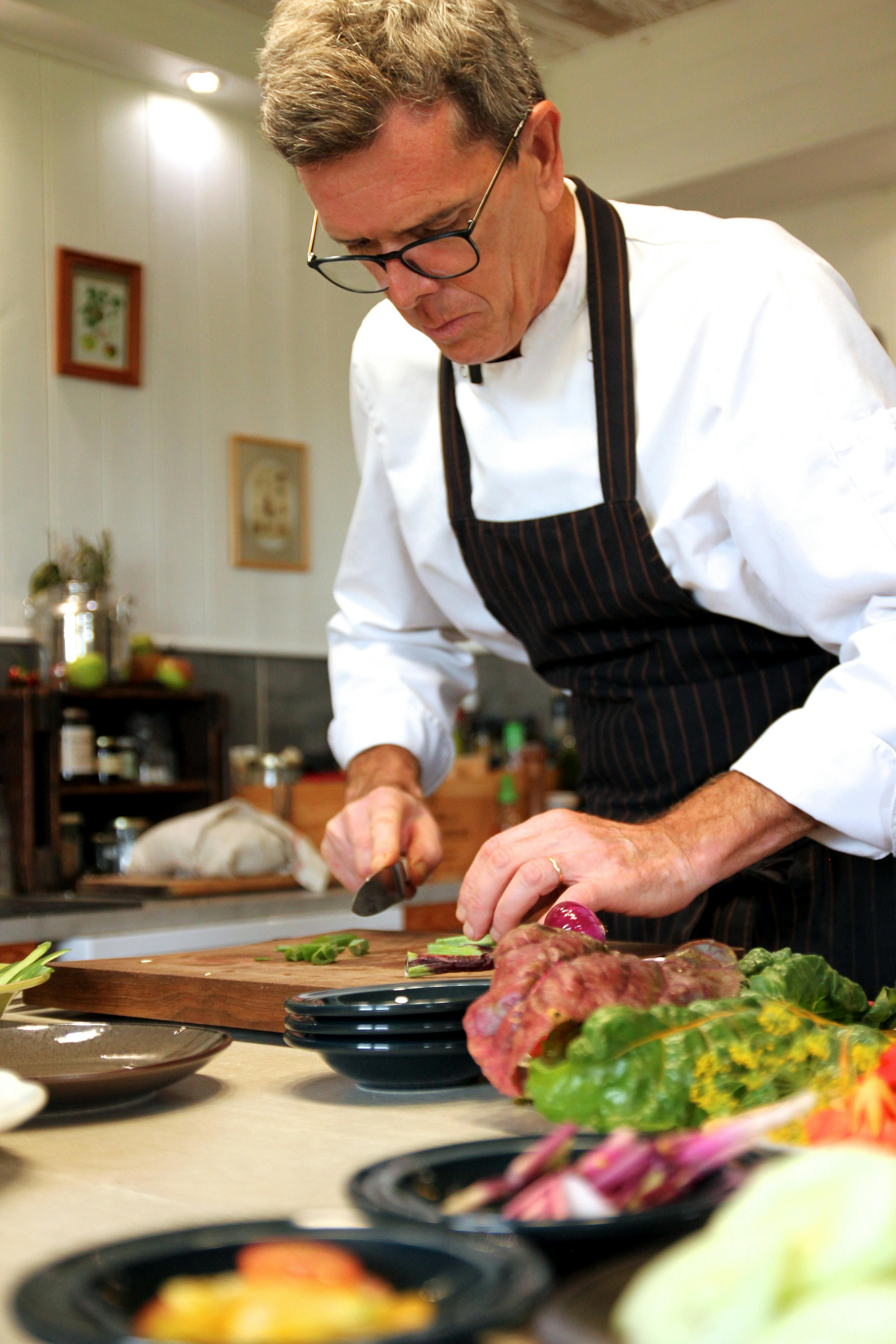Chef Christophe Rocourt, dans sa cuisine