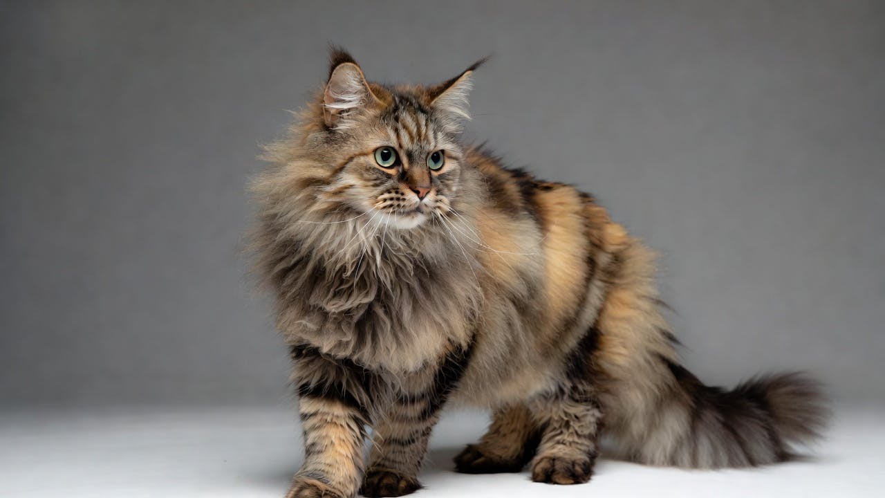 A healthy, well-groomed Maine Coon showcasing its large frame and thick fur.