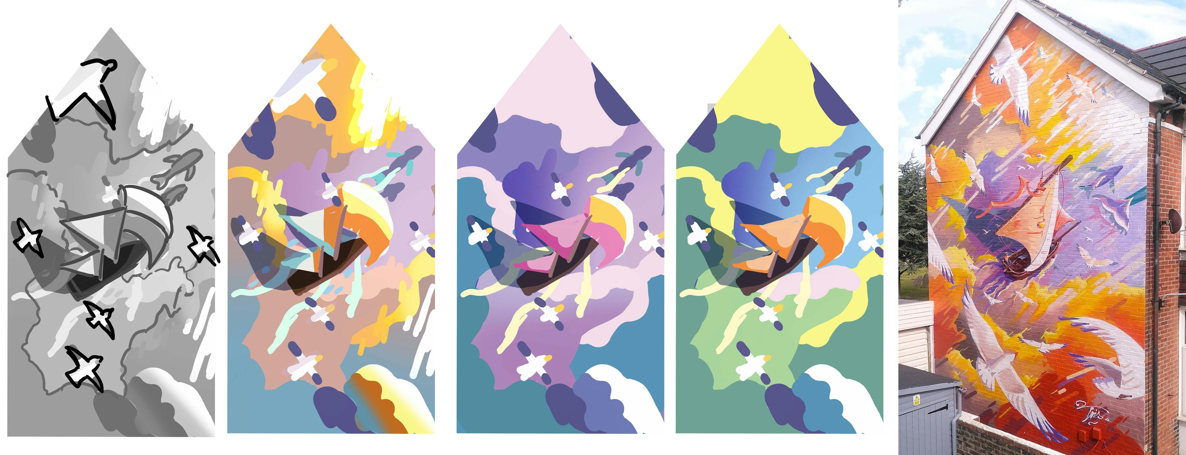 Process Image, sketch, colour keys, tris, mister tris