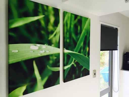 Blackout roller blind on narrow tall window