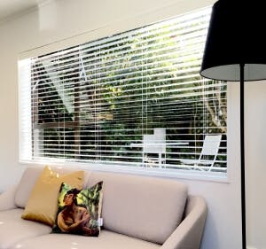 White horizontal slatted Venetian blinds for Windows | Mr Blinds