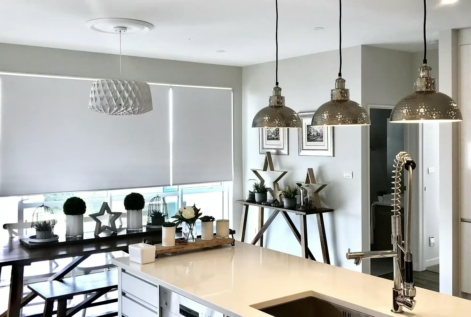 White roller blinds installed | Mr Blinds