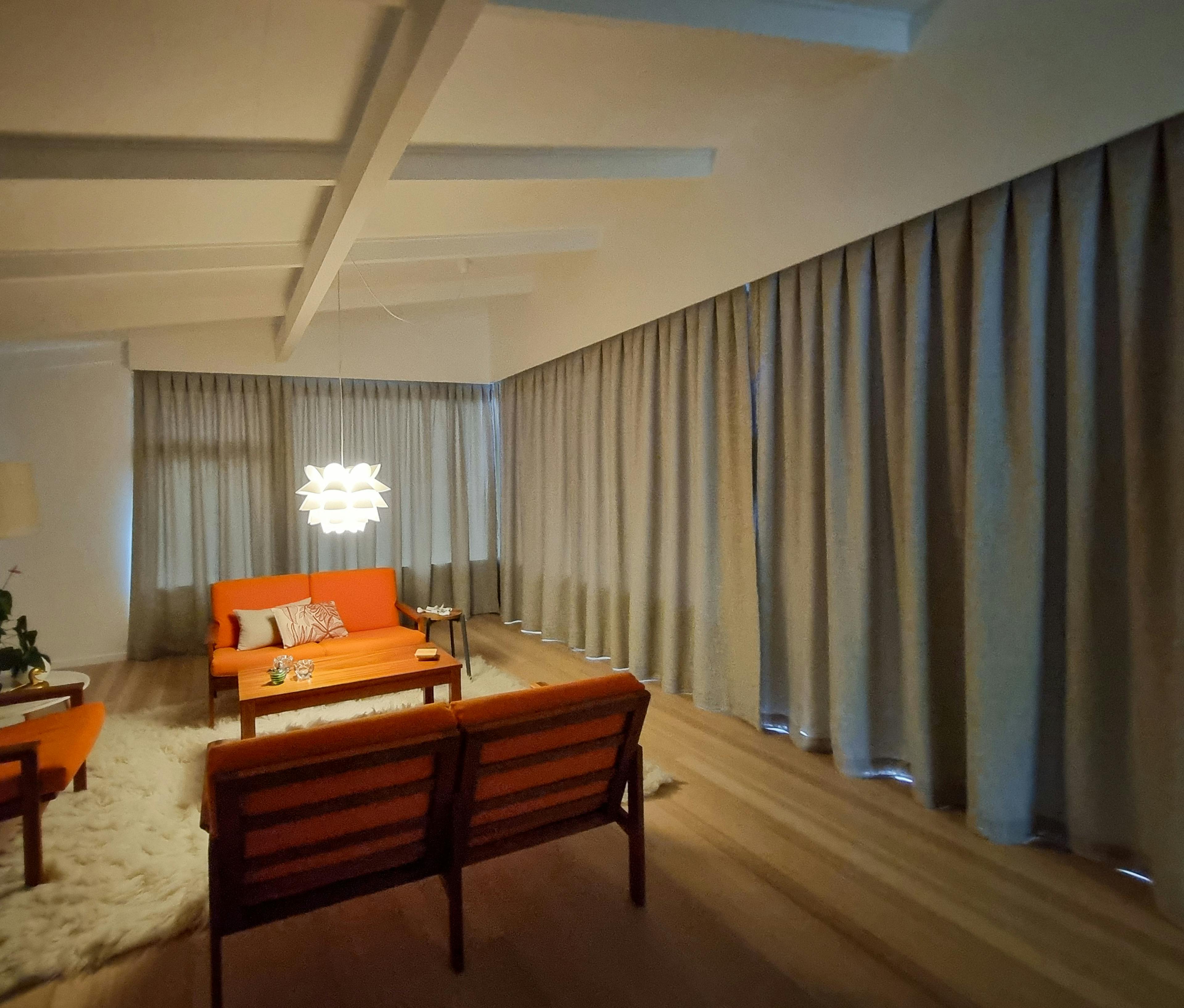 blockout curtains in modern lounge