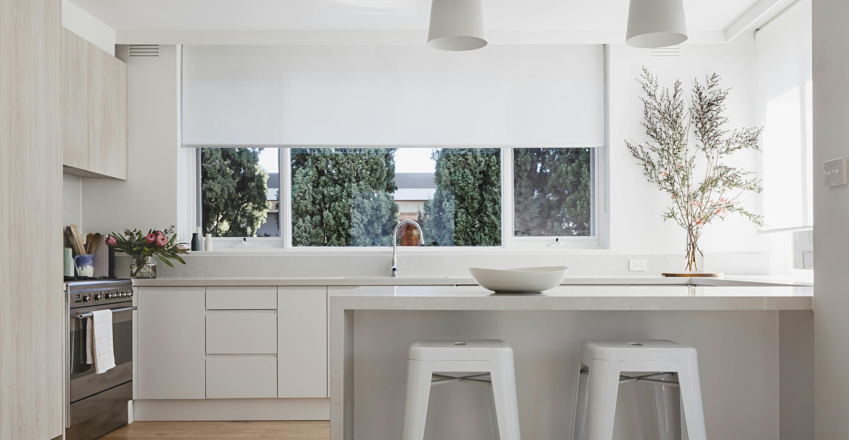 White Roller Blinds Choice for Kitchen | Mr Blinds