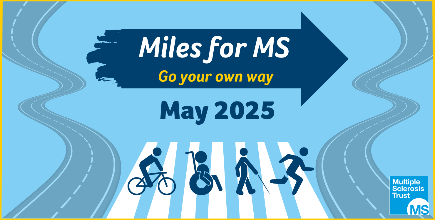 Banner that reads Miles for MS, go your own way, May 2025.