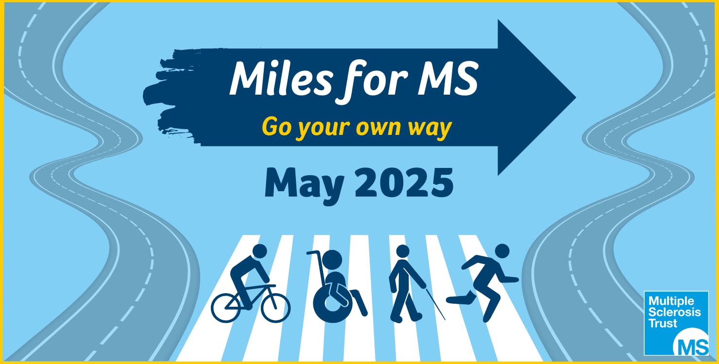 Banner that reads Miles for MS, go your own way, May 2025.