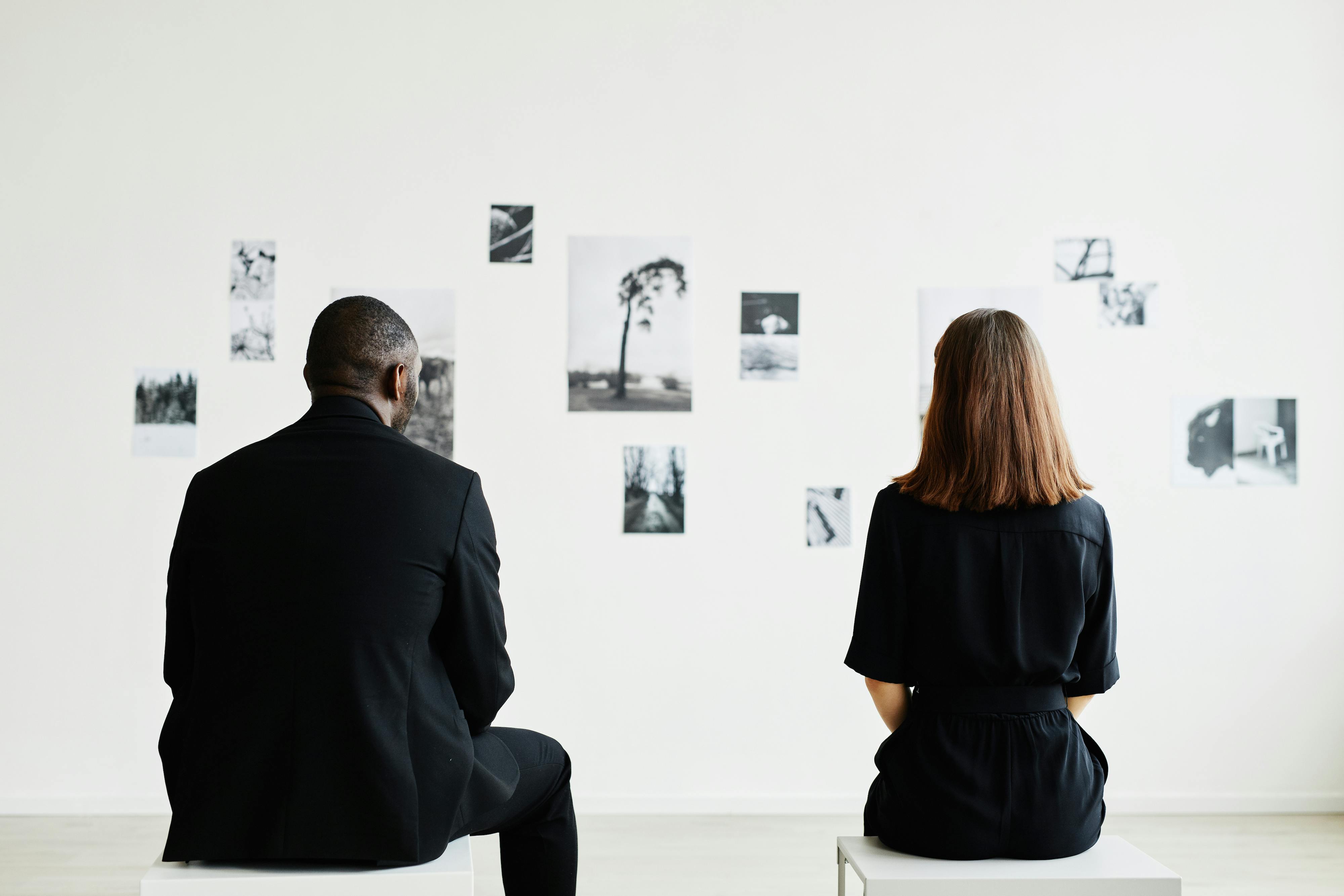 Visitors in Art Gallery