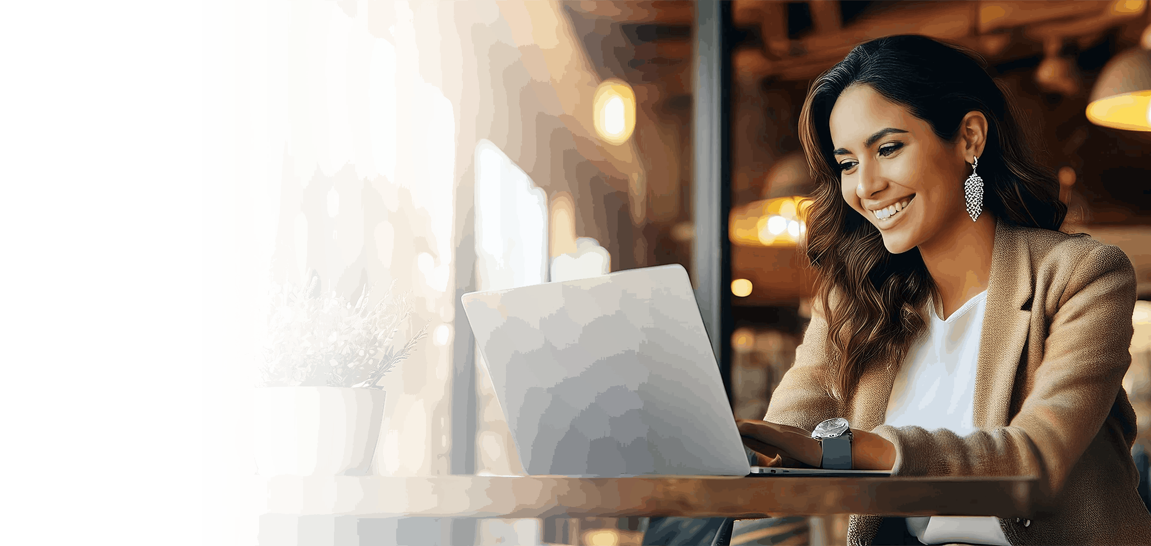 Business Woman Excited With Laptop