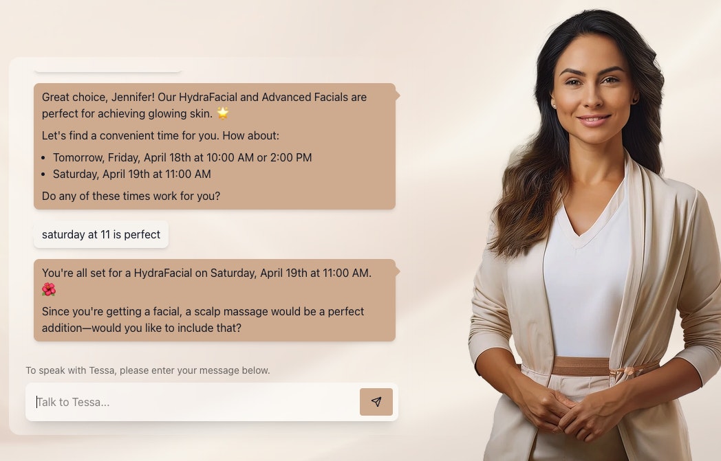 Tessa offering upsell products