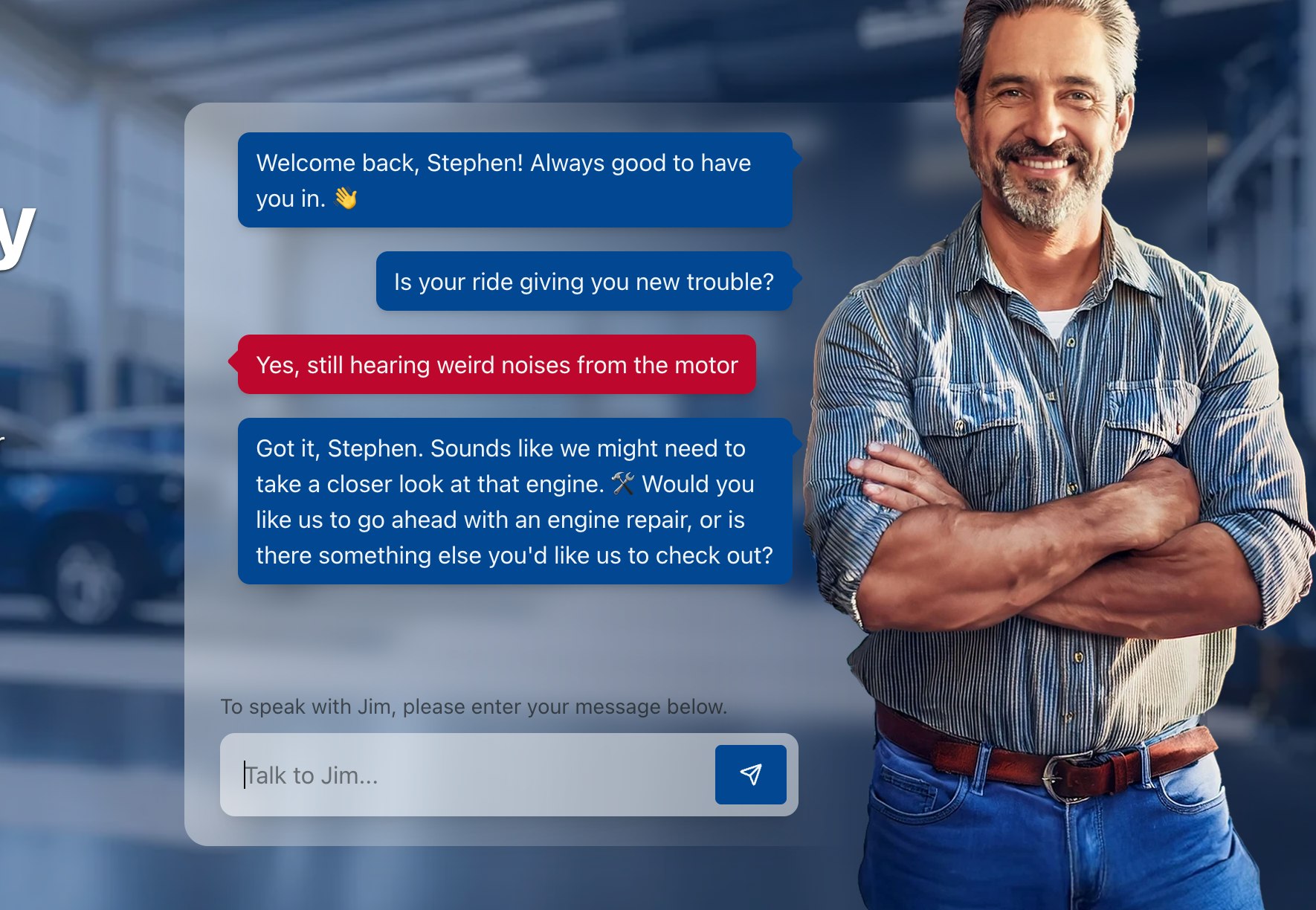 AI remembers returning client