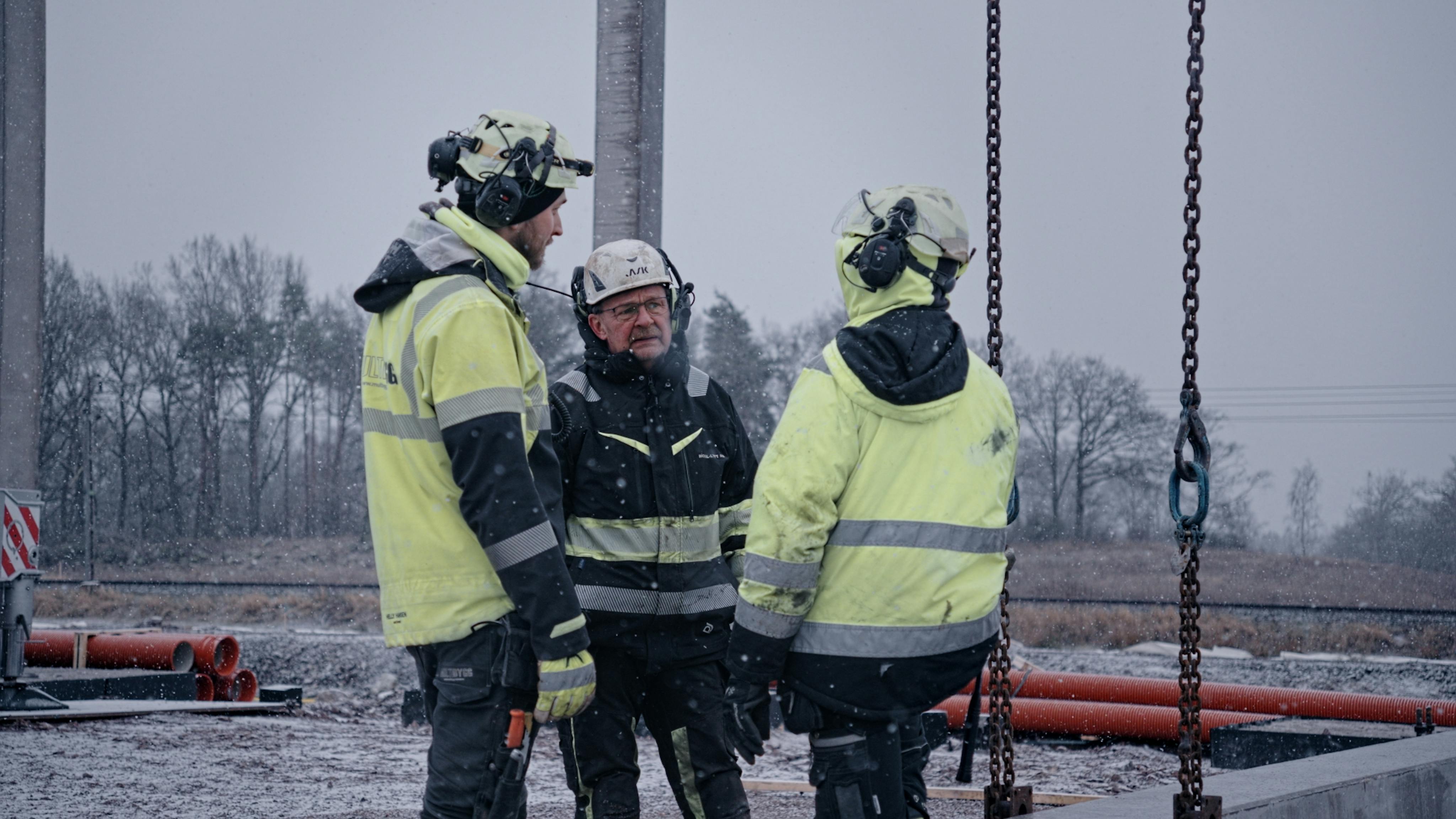 Multibyggs medarbetare på byggplatsen.