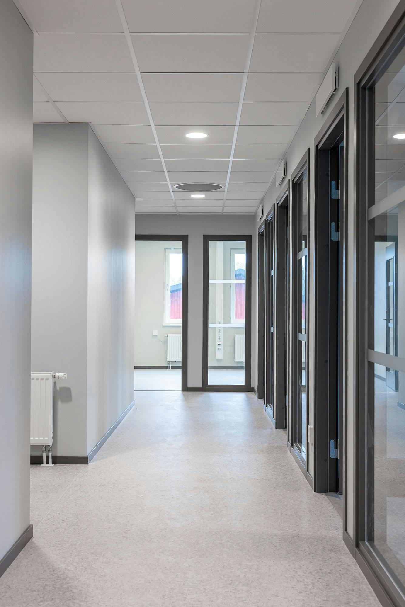 Korridor i Torsås nya drifthall.