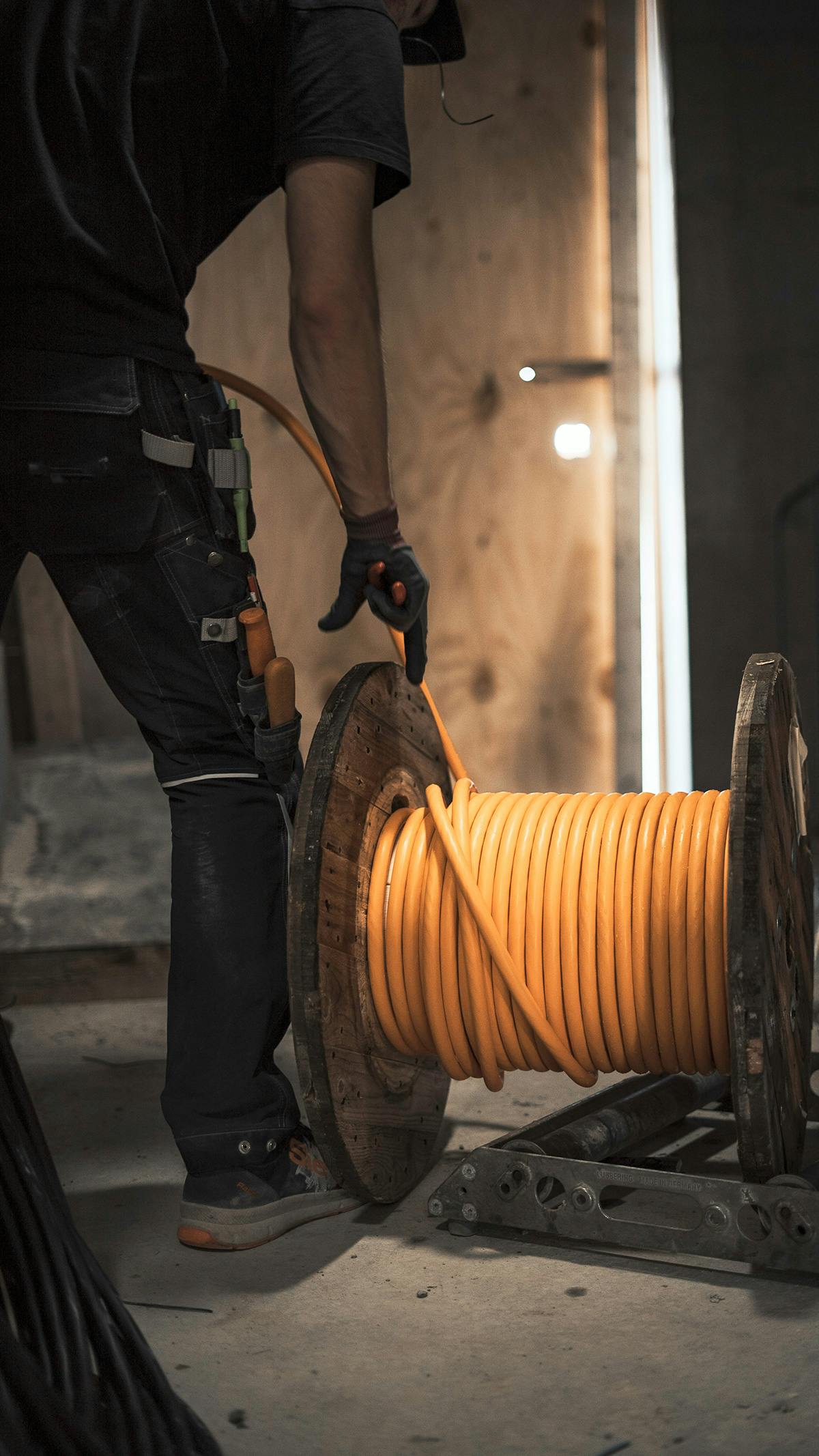 Medarbetare på bygge