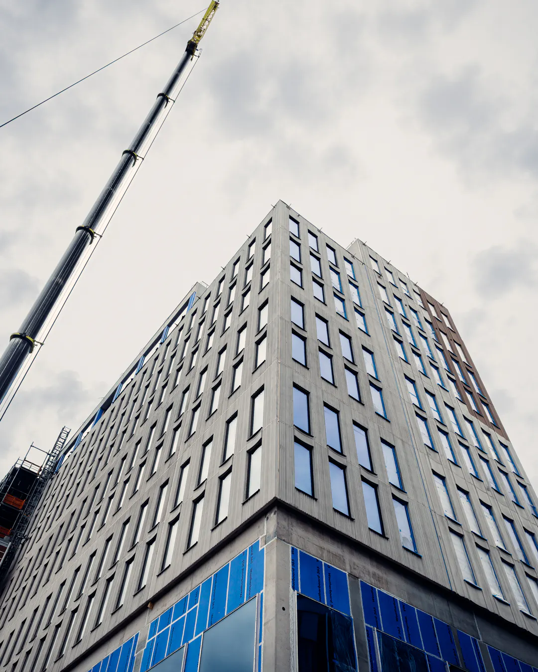 Hotellet med en vinkel nedifrån