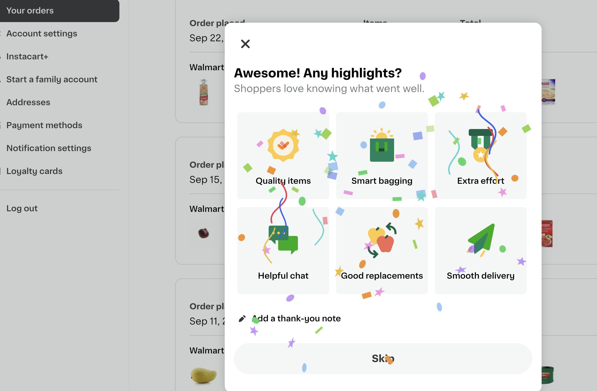 Instacart's Wow-effect Interaction