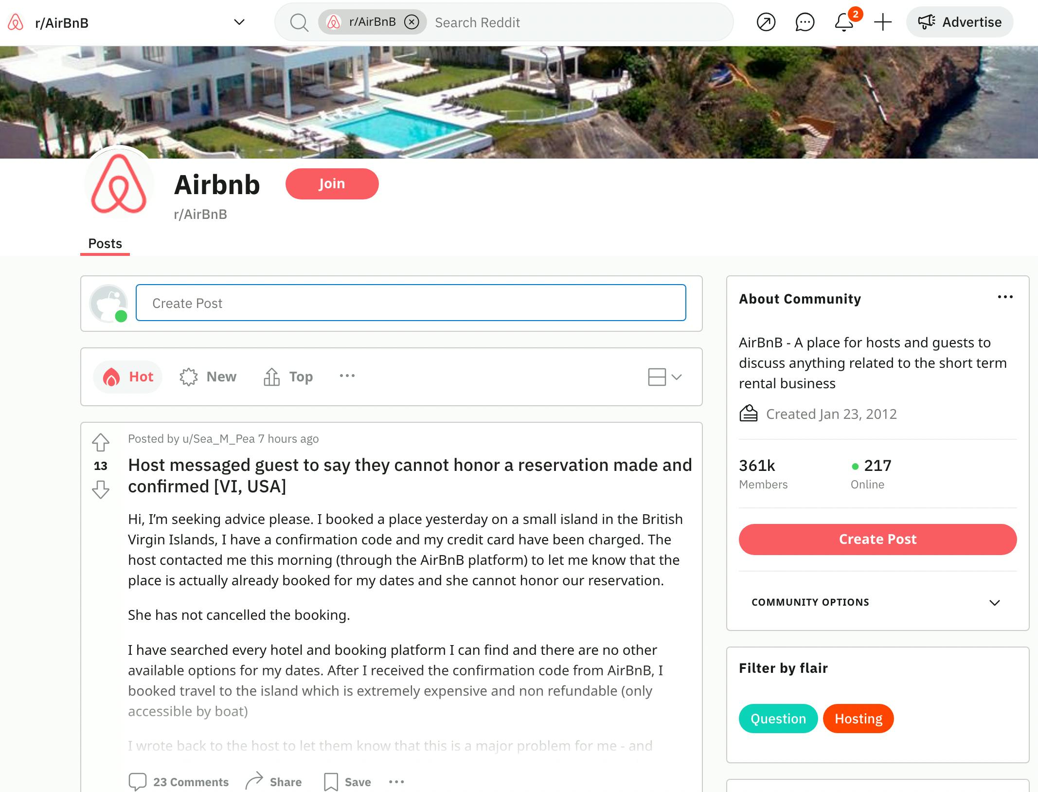 Airbnb's Reddit Community