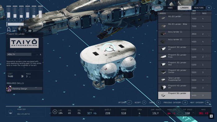 Modificando diversas peças da nave