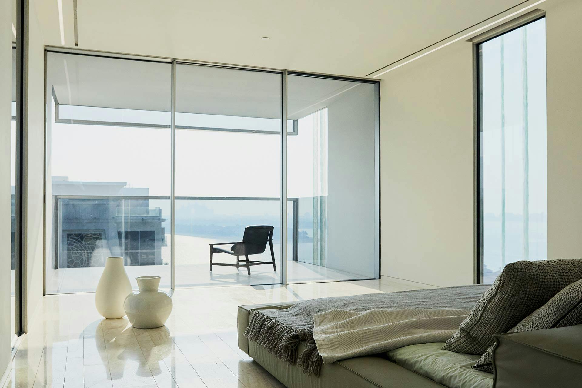 Sunny master suite with terrace and sea view