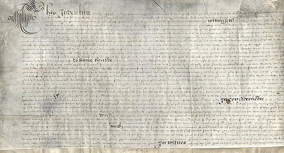 English Indenture for 13 Ships, Including “The Mayflowere”