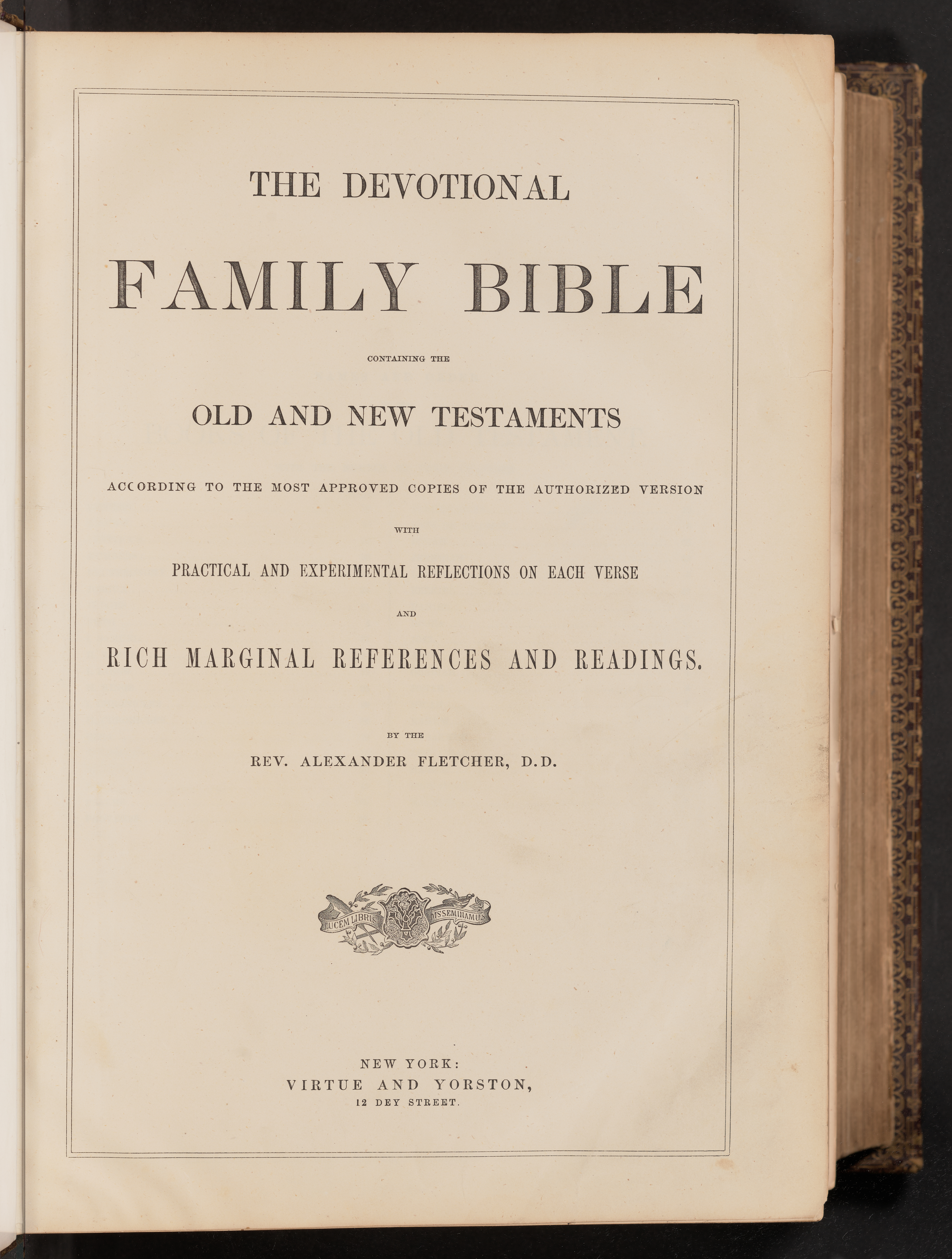 Title page of the McDougald Devotional Family Bible