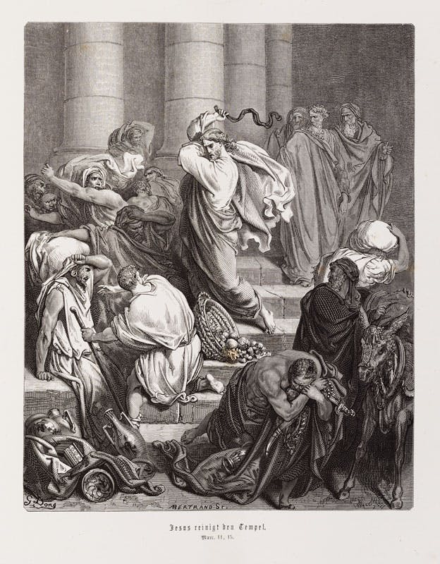 Jesus cleanses the Temple (Matthew 21:18–19 // Mark 11:12–14)