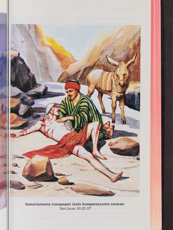 Quechuan artwork of the universally beloved Parable of the Good Samaritan
