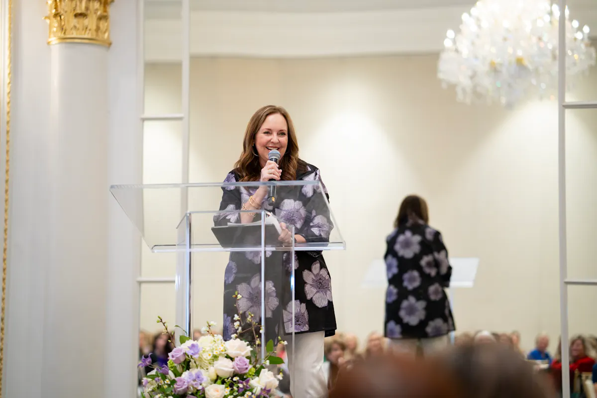 Jackie Green speaks to the 2024 Summit and Reunion attendees.