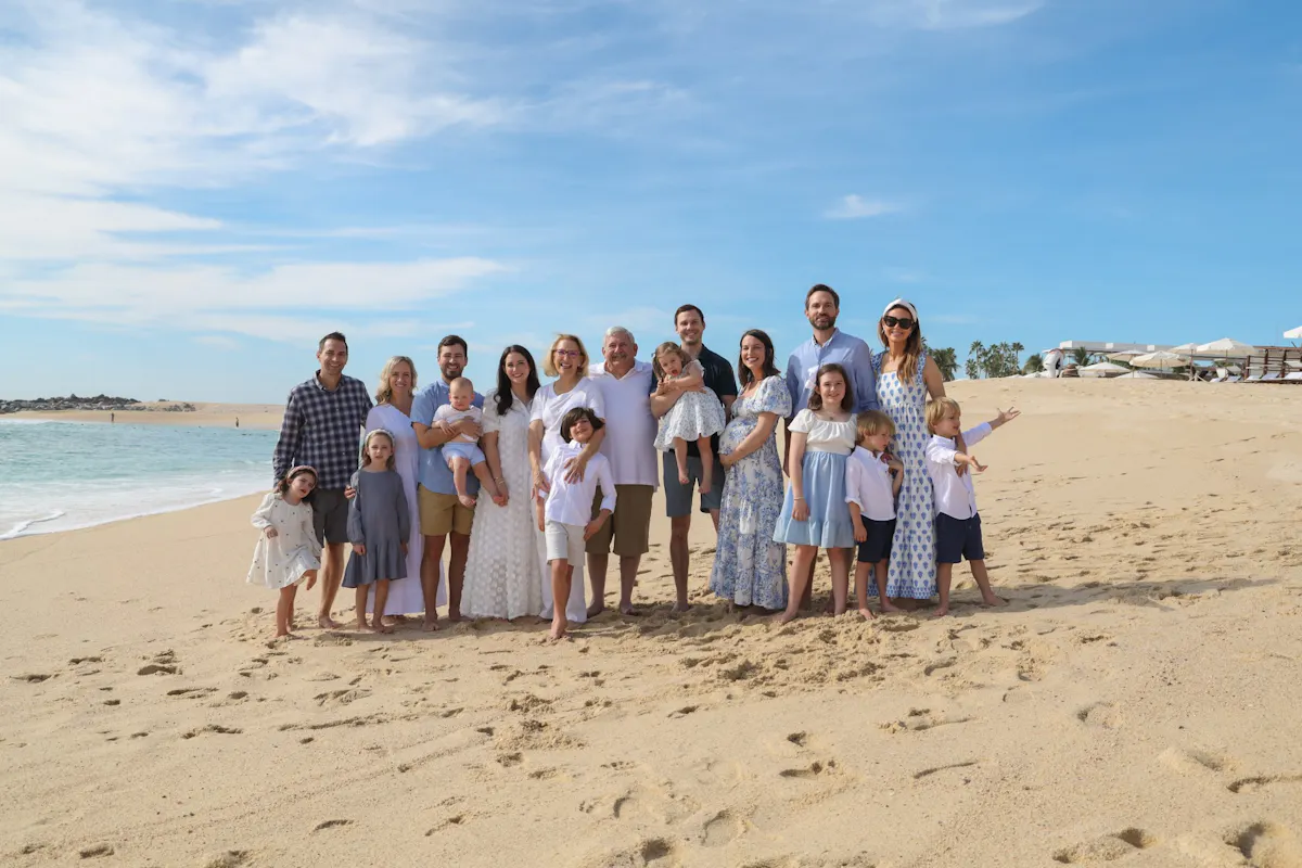 Sherri Boyd and family, pictured on a beach.