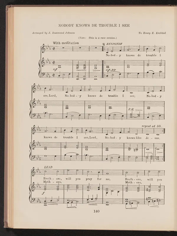 First page of “Nobody Knows De Trouble I See.”