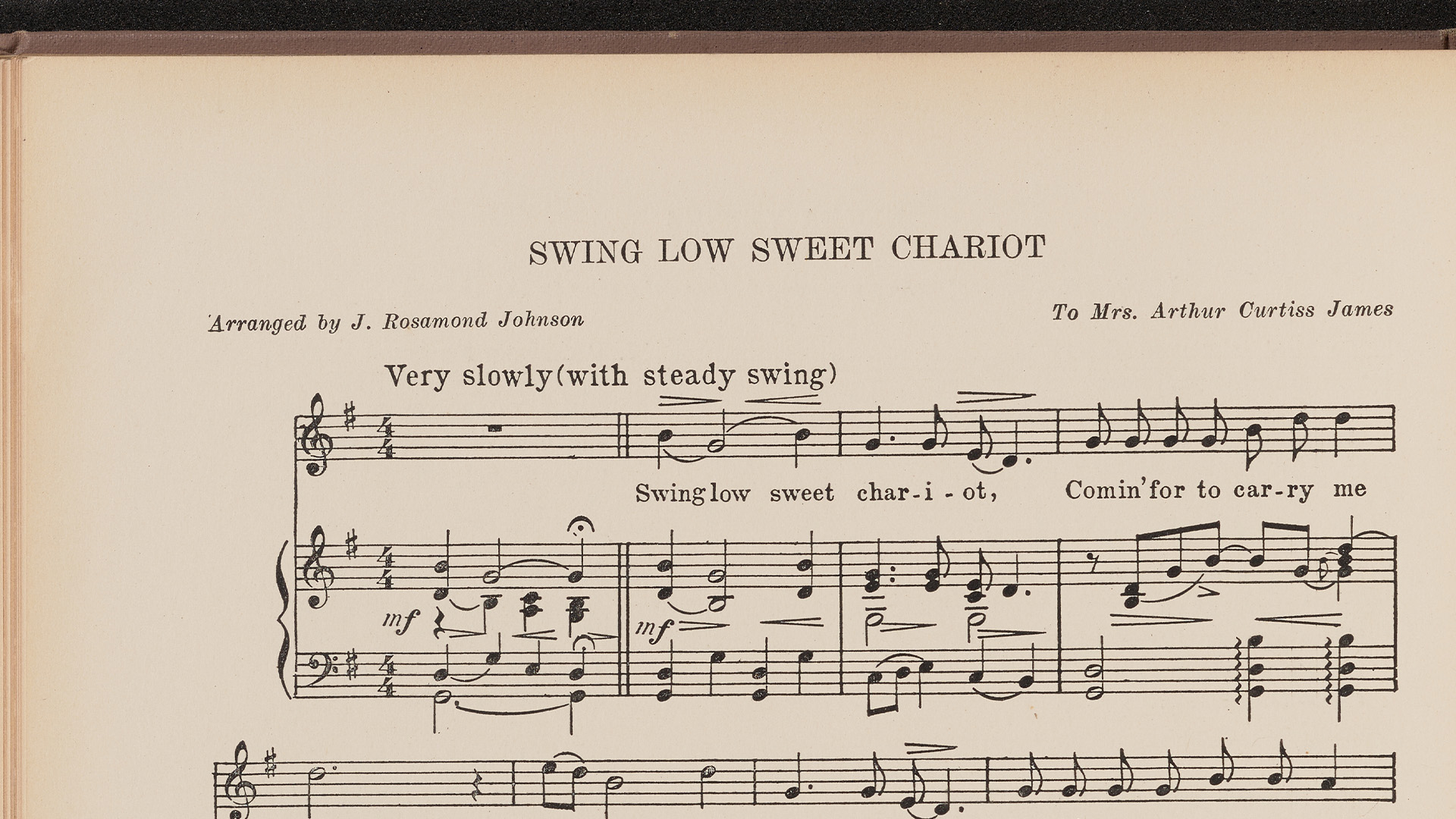 First page of “Swing Low, Sweet Chariot”