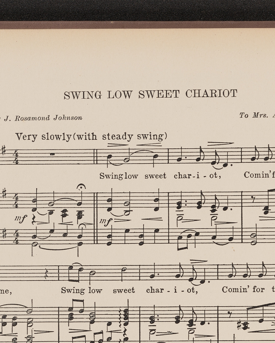 First page of “Swing Low, Sweet Chariot”