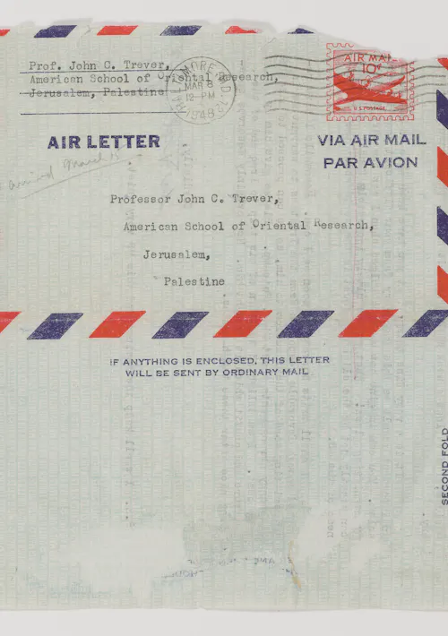 Letter from William F. Albright to John C. Trever