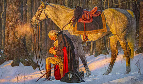 Painting of George Washington at Valley Forge
