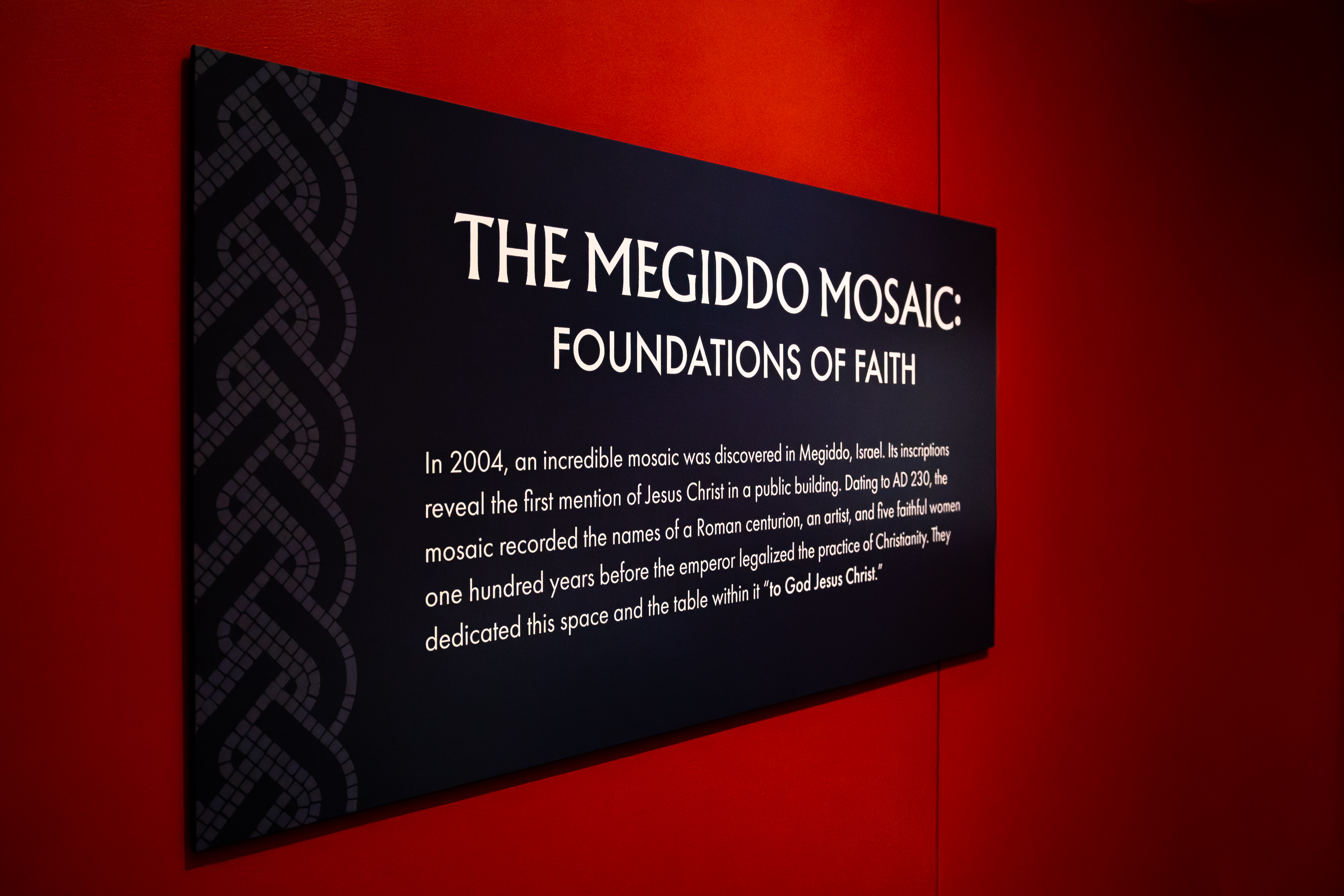 Megiddo Mosaic Exhibit plaque