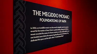 Megiddo Mosaic Exhibit plaque