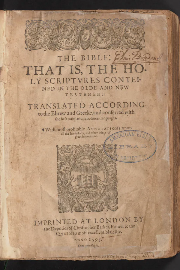 Title page of Elias Boudinot's Bible