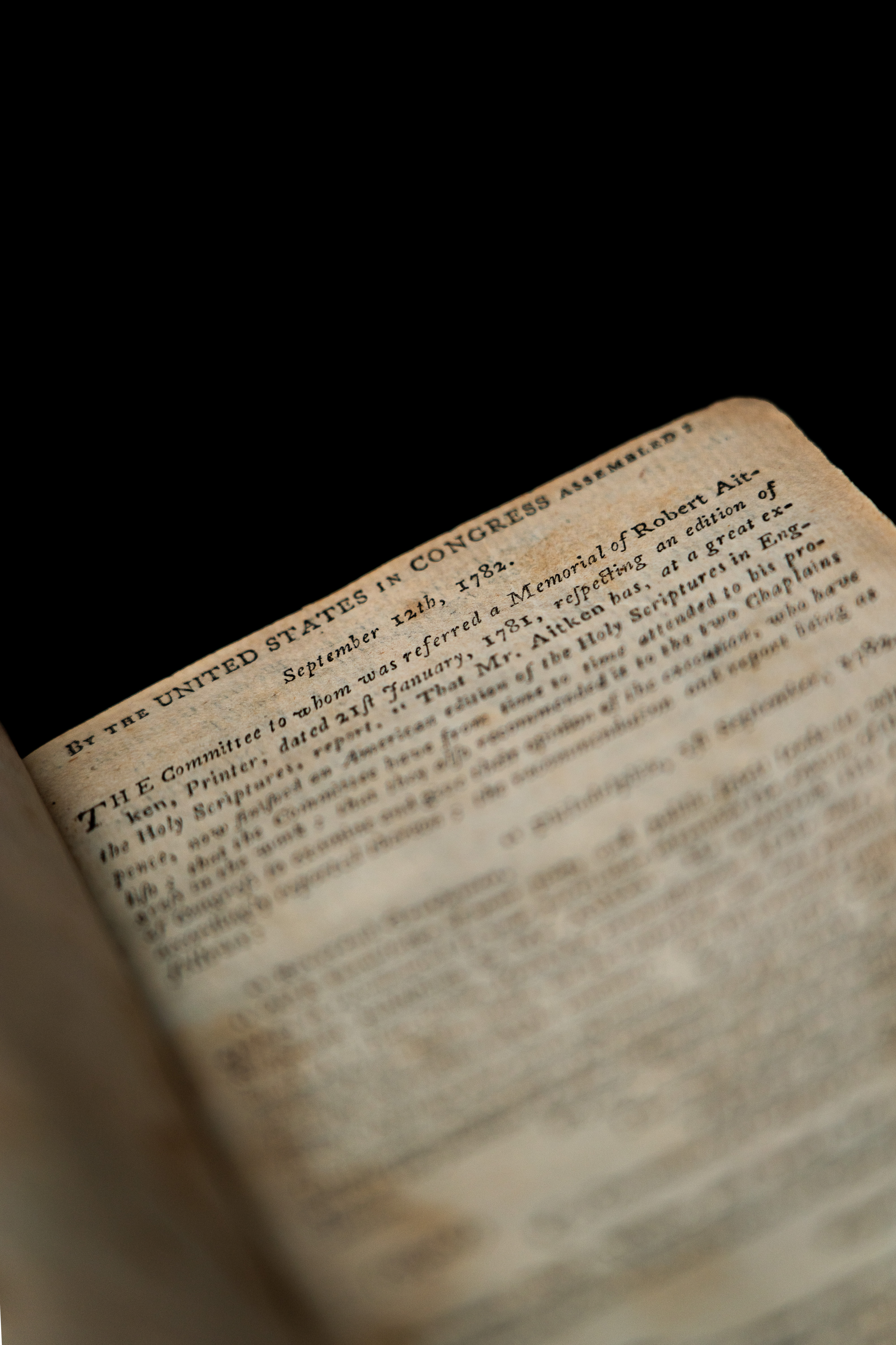 Shot of a page from the Aitken Bible
