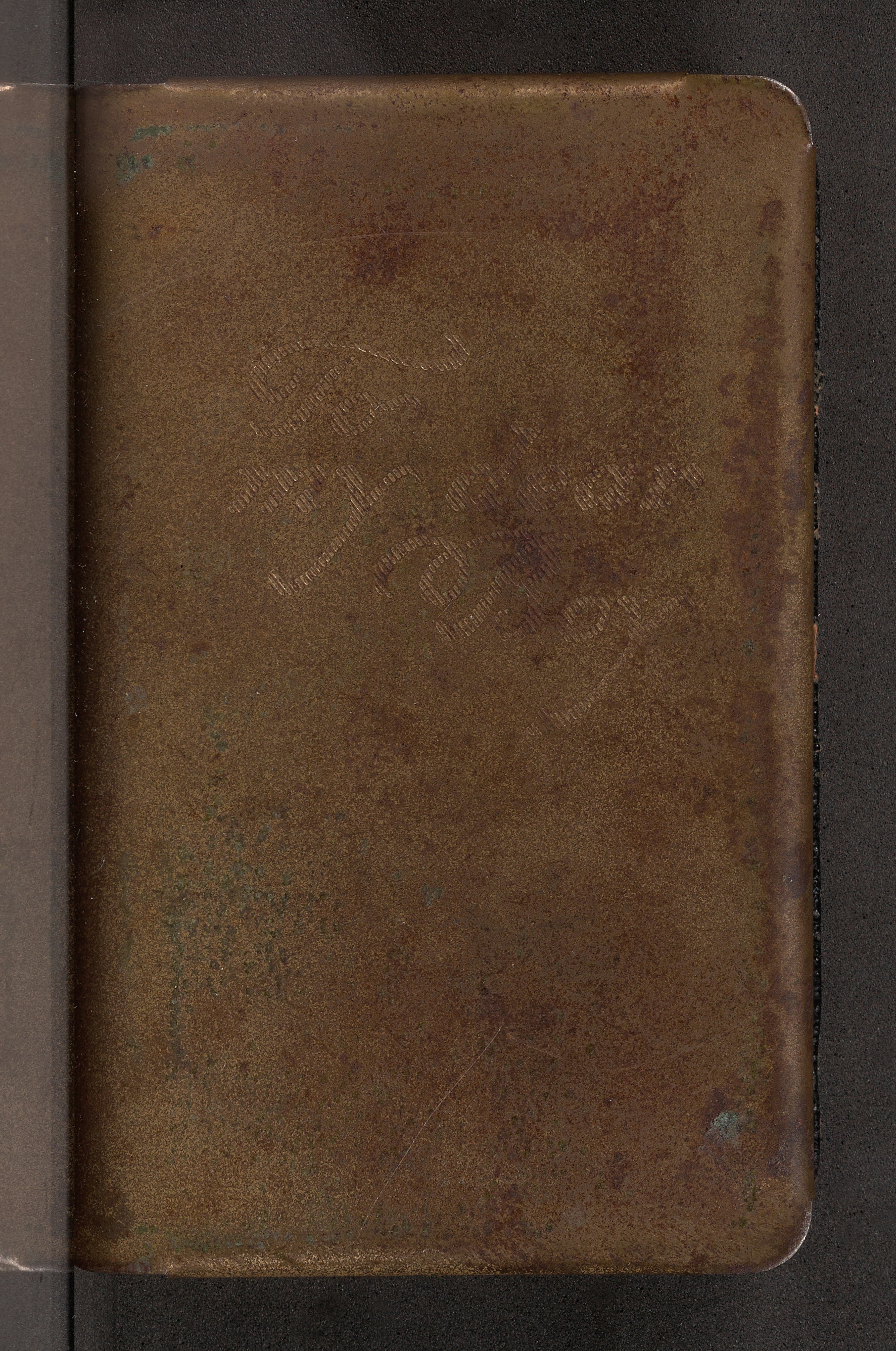  Front cover of a Heart Shield Bible with the inscription, “To my dear Boy.”