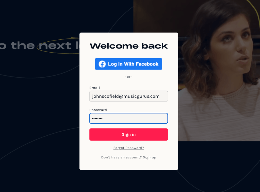 1. Login to MusicGurus.com
