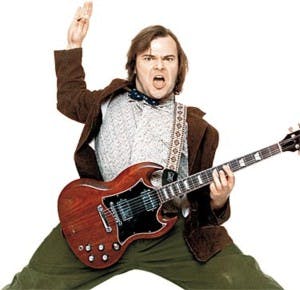 Jack Black playing the guitar school of rock