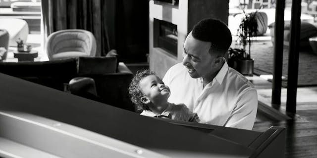 John Legend Playing Piano with his Child