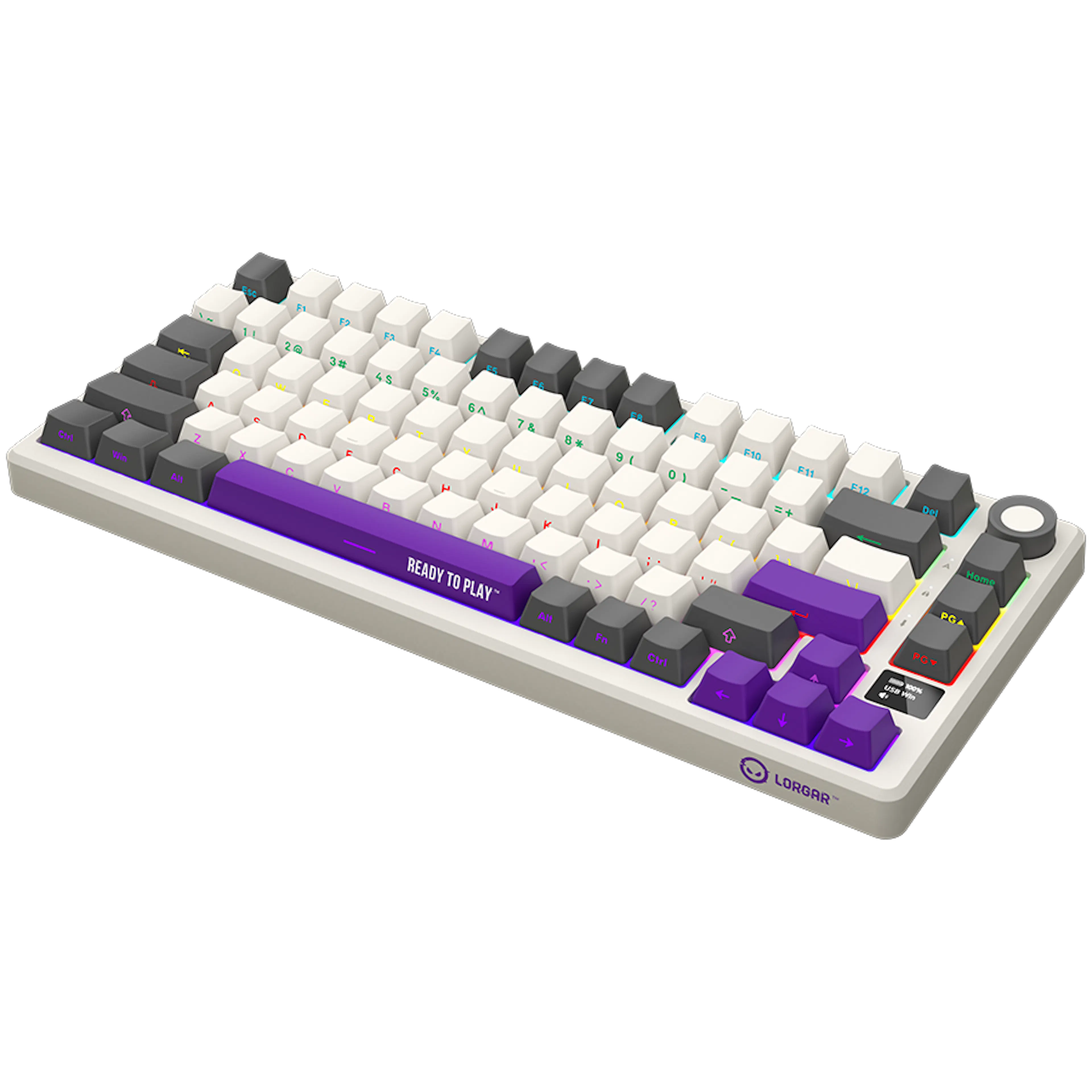 Lorgar KBP7075W – Wireless 75% Mechanical Gaming Keyboard - Beige