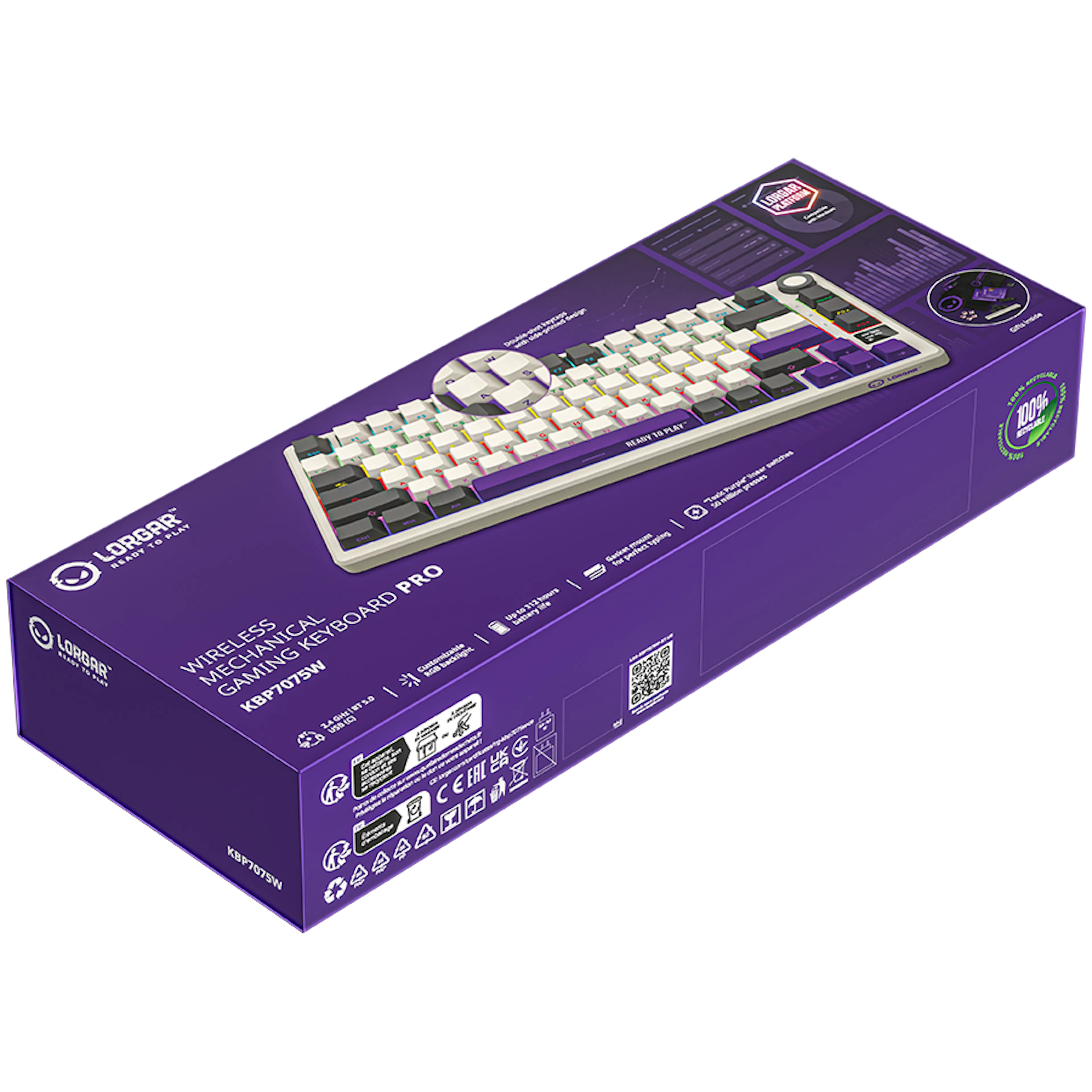 Lorgar KBP7075W – Wireless 75% Mechanical Gaming Keyboard - Beige